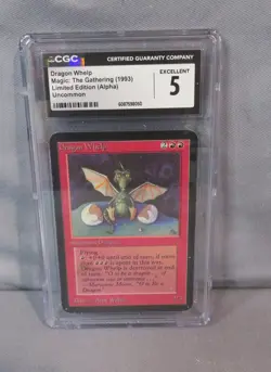 DRAGON WHELP MTG 1993 Limited Ed ALPHA Uncommon Magic Card Grade CGC 5 Excellent - Image 1