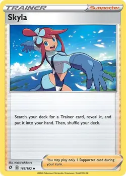 Skyla Uncommon SWSH02: Rebel Clash 166/192 NM English Pokemon Card - Image 1