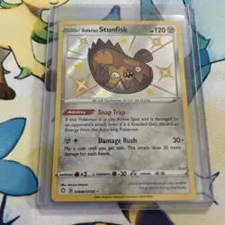 Pokemon Card Galarian Stunfisk SV088/SV122 Shining Fates Shiny Holo Rare - Image 1