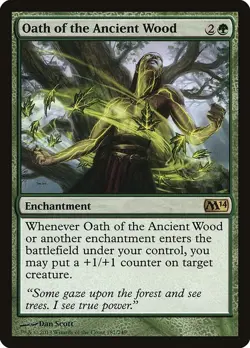 1x Oath of the Ancient Wood - M14 2014 - NM - German - OOP MTG - Image 3