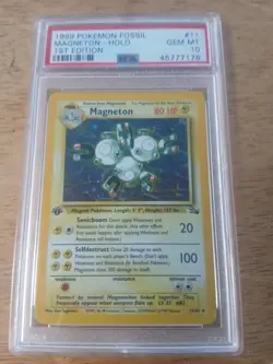 Pokemon Card 1st Edition Fossil #11 Magneton Holo PSA 10 GEM MINT 1999 Vintage - Image 3