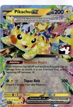 Pikachu ex 057/191 Prize Pack Series Cards Holo - Image 1