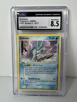 2005 Suicune 4/17 Pop Series 2 CGC 8.5 Pokemon Card Non Holo - Image 1