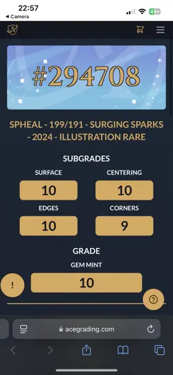 ACE 10 Spheal 199/191 | Surging Sparks Illustration Rare | Pokemon TCG Card - Image 3