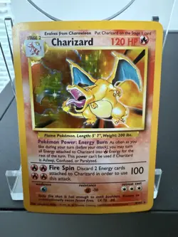 Base Set Charizard - Holo rare - Raw Pokemon Card - 4/102 - Image 1