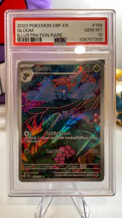 PSA 10 Gloom 198/197 Obsidian Flames Scarlet & Violet Pokemon Graded Card GEM MT - Image 1