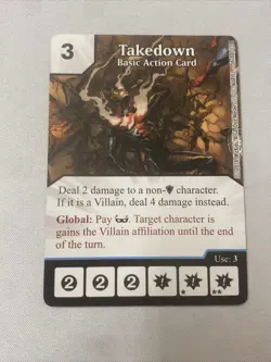 TAKEDOWN * BASIC ACTION CARD OP PROMO Marvel Dice Masters Wizkids - Image 1