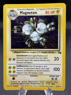 Pokemon TCG Magneton 11/62 Fossil Holo Rare Unlimited HP - Image 1