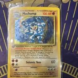 Pokemon TCG Machamp Holo Unlimited Rare 1st Edition Card 8/102 Base Set - Image 1