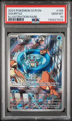 2024 POKEMON SCR EN-STELLAR CROWN ILLUSTRATION RARE #148 SQUIRTLE PSA 10 - Image 1