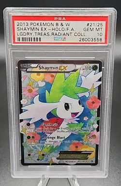 PSA 10 Gem Pokemon Shaymin EX Legendary Treasures Radiant Coll. Full Art #RC21 - Image 1