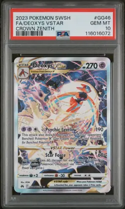 2023 POKEMON SWORD & SHIELD CROWN ZENITH #GG46 FULL ART/DEOXYS VSTAR PSA 10 - Image 1