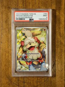 Pokemon TCG Hisuian Growlithe Twilight Masquerade IR 181/167 PSA 9!!! - Image 1
