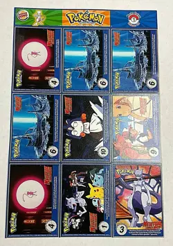 Burger King Pokemon #1 Master Trainer Set Uncut Sheet - Image 2