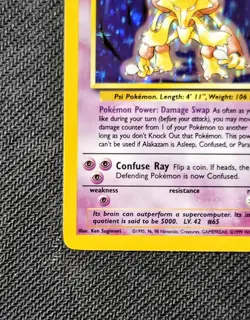 Pokemon TCG Alakazam Base Set 1/102 Holo Unlimited Holo Rare NM - Image 5