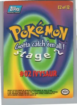 Topps Pokemon #02 Ivysaur E2 of 12 Regular TV Animation Edition - Image 2