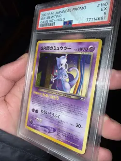 PSA 5 Pokemon G.R. Mewtwo Holo 2001 Japanese Game Boy Promo #150 Rare - Image 1