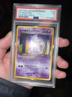 PSA 5 Pokemon G.R. Mewtwo Holo 2001 Japanese Game Boy Promo #150 Rare - Image 3