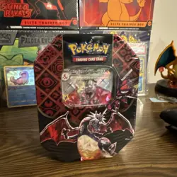 Pokemon TCG Paldean Fates 4 Pack Tin (Charizard ex) - Image 1