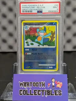 Pokemon Diamond & Pearl - Great Encounters Marshtomp Reverse Holo #46 PSA 9 - Image 1