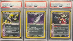SEQUENTIAL PSA 8 DARK HYPNO 6 STEELIX 10 SLOWKING 9 TEAM ROCKET RETURNS POKEMON - Image 1
