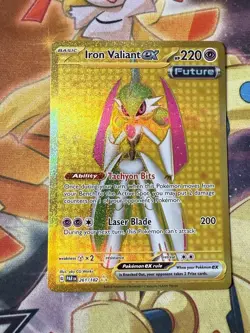 Pokemon TCG Iron Valiant ex - 261/182 Paradox Rift Gold Hyper Rare NM - Image 1