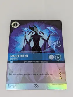 Lorcana Rise Of The Floodborn Disney 100 Promo - Maleficent Uninvited 22/P1 NM - Image 2