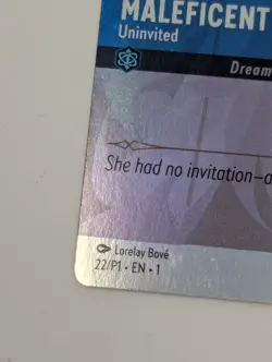 Lorcana Rise Of The Floodborn Disney 100 Promo - Maleficent Uninvited 22/P1 NM - Image 4