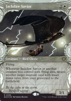 Jackdaw Savior FOIL SHOWCASE Bloomburrow Magic MTG NM - Image 1