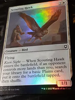 Scouting Hawk FOIL , Commander Lengends BBG , NM , MTG, FREE SHIPPING - Image 2