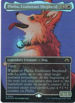 MTG: Modern Horizons 3: Foil Borderless Phelia, Exuberant Shepherd: LP Condition - Image 1