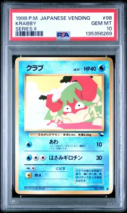 1998 POKEMON JPN VENDING SER II #98 KRABBY PSA 10 - Image 1
