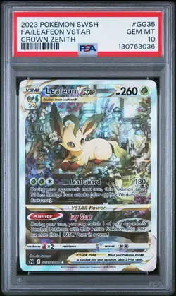 Leafeon VSTAR GG35 PSA 10 Crown Zenith Pokemon Card - Image 1