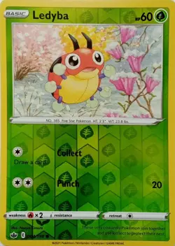 004/198 LEDYBA REVERSE HOLO CHILLING REIGN POKEMON CARD - Image 1
