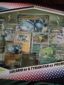 2025 Pokemon Prismatic Evolutions Lucario ex & Tyranitar ex Premium Box 14 Packs - Image 3