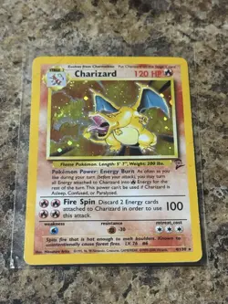 (Swirl) Pokemon Charizard Holo Base Set 2 4/130 LP AI Graded PSA 8 - Image 3