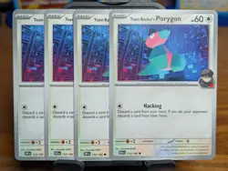 Pokemon TCG Destined Rivals Team Rocket's Porygon 153/182 x4 Playset - Image 1