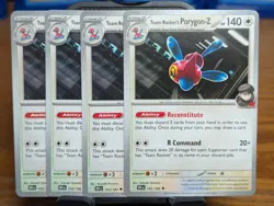 Pokemon TCG Destined Rivals Team Rocket's Porygon-Z 155/182 x4 Playset - Image 1