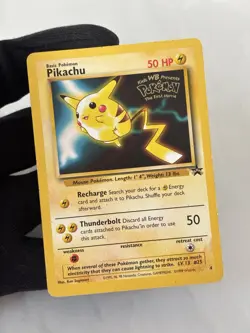 Pikachu Black Star Promo #4 1999 Kids WB The First Movie Stamped Pokemon Card - Image 1