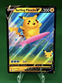 Surfing Pikachu V 008/025 Pokemon Celebrations 25th Anniversary Pokemon TCG - Image 1
