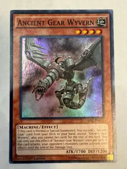 YUGIOH- Ancient Gear Wyvern - SR03-EN003 - Super Rare - 1st Edition - Image 1