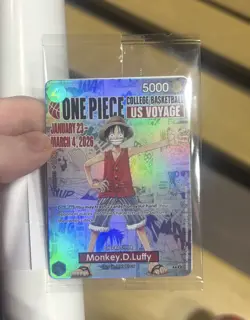 One Piece Monkey.D.Luffy US College Basketball Promo Card Rutgers SGA - Image 1