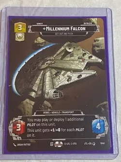 STAR WARS UNLIMITED JTL MILLENNIUM FALCON #1048 Prestige Card NM - Image 1
