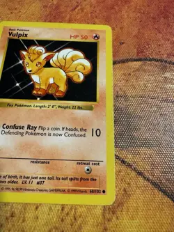 Shadowless Vintage Vulpix | Base Set 68/102 | 1999 WOTC Pokemon Card | Gen 1 - Image 2