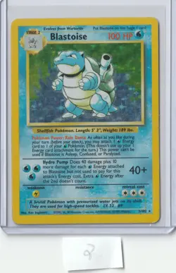 Blastoise 002/102 Base Set Holo Vintage WOTC Pokemon Card TCG - Image 1