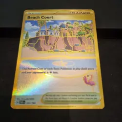 Beach Court GOLD Hyper Rare Trainer Pokemon card - 263/182 - SV Paradox Rift - Image 5