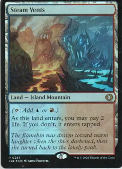 MTG: Lorwyn Eclipsed: Foil Steam Vents: Lightly Played Condition - Image 1