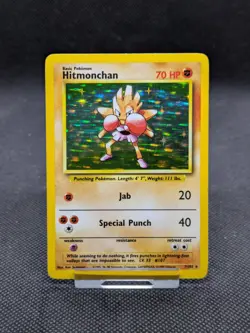 Hitmonchan 7/102 Holo Base Set Pokemon Card WOTC LP/Played - Image 1