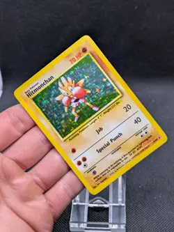 Hitmonchan 7/102 Holo Base Set Pokemon Card WOTC LP/Played - Image 2