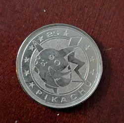 Vintage Pokemon Pikachu Metal Coin #25 2000 Nintendo Wizards - Image 1
